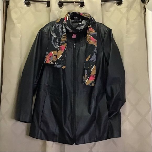 Woman Within 02-0201-0 A-Line Leather Jacket - Picture 1 of 13